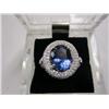Image 1 : A34-18  14K WHITE GOLD TANZANITE & DIAMOND RING