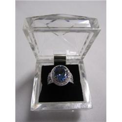 A34-7  14K WHITE GOLD TANZANITE RING