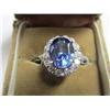 Image 1 : A34-9  14K WHITE GOLD TANZANITE & DIAMOND RING