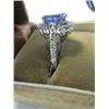 Image 2 : A34-9  14K WHITE GOLD TANZANITE & DIAMOND RING