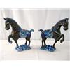 Image 1 : C45-1 PAIR OF CHINESE METAL & ENAMEL HORSES