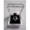 Image 2 : A34-4  14K WHITE GOLD TANZANITE & DIAMOND RING