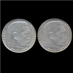 1939D Nazi Germany 2 Mark Silver Hi Grade ERROR (COI-8084)
