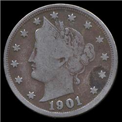 1901 Liberty 5c F+ (COI-7792)