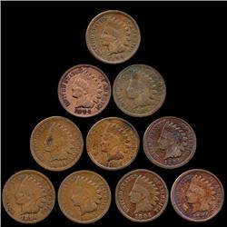 1894 Indian Cent Lot of 10 Circulated (COI-7508)