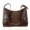Image 1 : Ladies Dark Brown Crocodile Handbag (ACT-024)