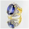 Image 2 : 58ctw Lab Dia/Sapphire 22k Gold Vermeil Ring (JEW-2370)