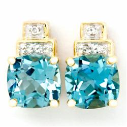 1.56ct Green Topaz Diamond 9k Gold Earrings (JEW-9199X)