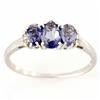 Image 1 : 1.12ct Natural Iolite Diamond Ring 9k Wht Gold (JEW-9340X)