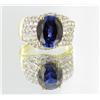 Image 1 : 22ctw Lab Dia/Sapphire 22k Gold Vermeil Ring (JEW-2364)