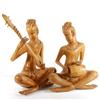 Image 1 : Hand Carved Teak Pair Musician Statues (CLB-221)
