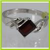 Image 1 : Genuine  1 ctw  Garnet Ring  14KT White Gold  Ring Size  7