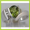 Image 1 : Genuine 1.85 ctw Peridot & Diamond Ring 14KT Gold-White 