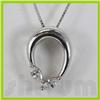 Image 1 : Genuine 0.24ctw Diamond Necklace 14k Gold 1.92g