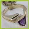 Image 2 : Genuine 1.69 ctw Amethyst & Diamond Ring 14KT Yellow Gold 