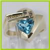 Image 1 : Genuine 2.35 ctw Blue Topaz & Diamond Ring 14KT Yellow Gold 