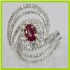 Image 1 : Genuine  2.25 ctw Diamond Ruby Ring 18KT White Gold 
