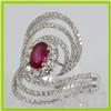 Image 2 : Genuine  2.25 ctw Diamond Ruby Ring 18KT White Gold 