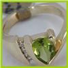 Image 2 : Genuine 1.85 ctw Peridot & Diamond Ring 14KT Gold-Yellow 