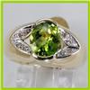 Image 2 : Genuine 2.76 ctw Peridot & Diamond Ring 14KT Yellow Gold 