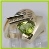 Image 1 : Genuine 1.95 ctw Peridot & Diamond Ring 14KT Yellow Gold 