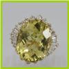 Image 1 : Genuine  15.14 ctw  Lemon Quartz Ring  14KT Yellow Gold  Ring Size  5.75