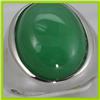 Image 3 : Genuine 20x16mm Large Green Jade Capizon Ring 14KT Gold-White