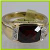 Image 1 : Genuine  4.04 ctw  Garnet Ring  14KT Yellow Gold  Ring Size  7