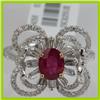 Image 2 : Genuine  2.07 ctw Diamond Ruby Ring 18KT White Gold 
