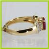 Image 2 : Genuine  0.99 ctw Ruby & Diamond Ring 14KT Yellow Gold Ring Size 6.5