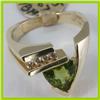 Image 2 : Genuine 1.95 ctw Peridot & Diamond Ring 14KT Yellow Gold 