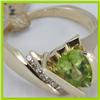 Image 2 : Genuine 1.97 ctw Peridot & Diamond Ring 14KT Gold-Yellow 