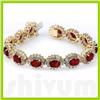 Image 1 : Genuine  29.29 ctw Ruby Diamond Bracelet  14K White or Yellow Gold 