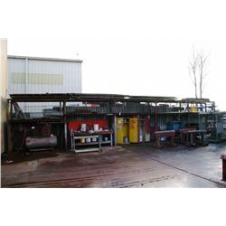 5 BAYS OF OUTDOOR RACKING C/W CONTENTS