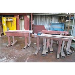 LOT OF STEEL SAW HORSES