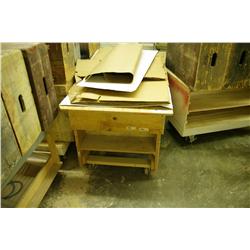 Lot Of Wood Dollies, Carts And Bins