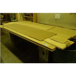 Wood Work Bench And Large Quantity Of Wood Veneer