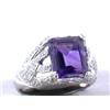 Image 1 : 14k White Gold Rings with Amethyst and Diamonds