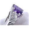 Image 3 : 14k White Gold Rings with Amethyst and Diamonds