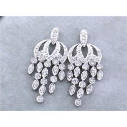 14k White Gold Earrings with Diamonds