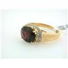 Image 2 : 14k Yellow Gold Ring with Garnet and Diamonds