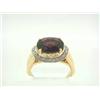 Image 3 : 14k Yellow Gold Ring with Garnet and Diamonds