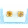 Image 1 : 18k White Gold Earrings with Diamonds and Citrine