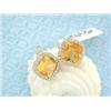 Image 2 : 18k White Gold Earrings with Diamonds and Citrine
