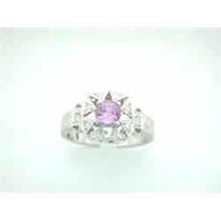 18k White Gold Ring with Diamonds and Topaz