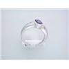 Image 3 : 14k White Gold Ring with Amethyst and Diamonds