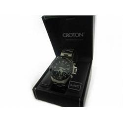MENS CROTON STEEL CHRONOMASTER 24 HR WATCH