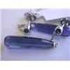 Image 3 : 14k White Gold Dangling Earrings with Blue Quartz