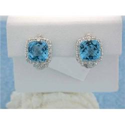 18k White Gold Earrings with Diamonds and Topaz
