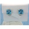 Image 1 : 18k White Gold Earrings with Diamonds and Topaz